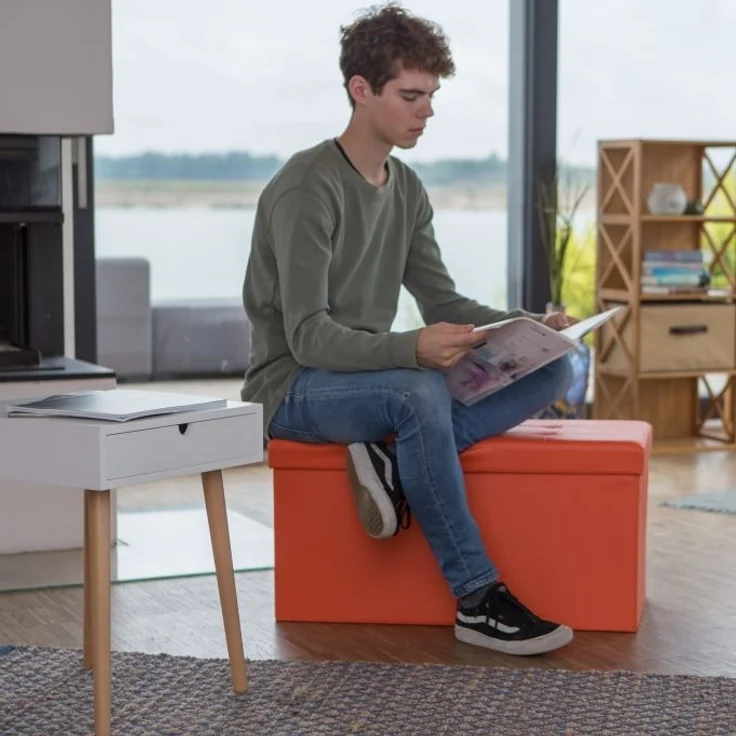 Sitzbank mit Stauraum Kunstleder – Bild 2