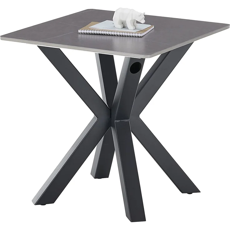 Couchtisch >Janin< in grau, schwarz, Keramik, Metall - 55x55x55cm (BxHxT) – Bild 5