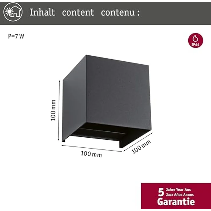 Paulmann 94847 LED Außenwandleuchte Cybo Zigbee RGBW 100x100mm – Bild 6