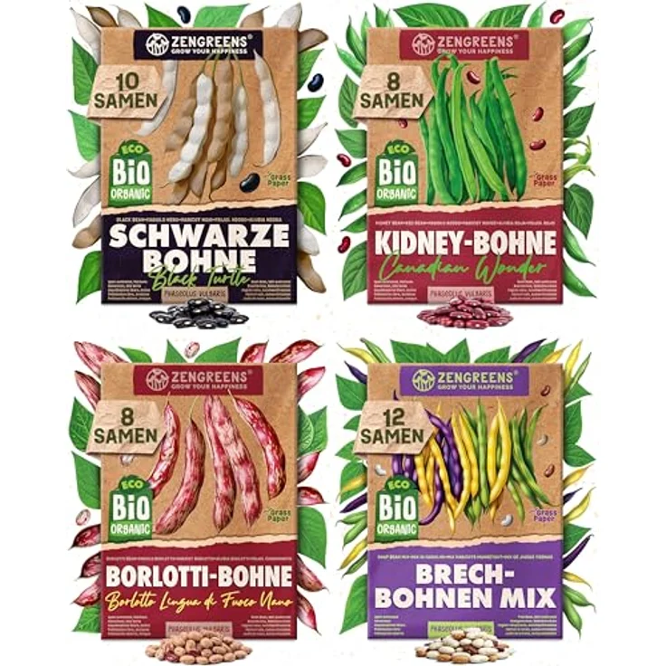 ZenGreens® - Bio Bohnensamen im 6er Set - 6 Bohnen Samen für den einfachen Anbau im Garten, Balkon oder Hochbeet - Pflanzensamen - Saatgut – Bild 11