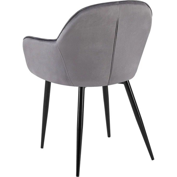 2er Set Esszimmerstuhl GENIM - Samt Dunkelgrau 60x60x84 cm | Essstühle Esszimmerstühle Küchenstühle Wohnzimmerstühle – Bild 3