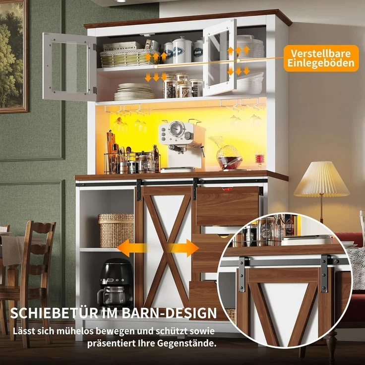 Kuchenschrank Hochschrank mit LED Beleuchtung – Bild 6