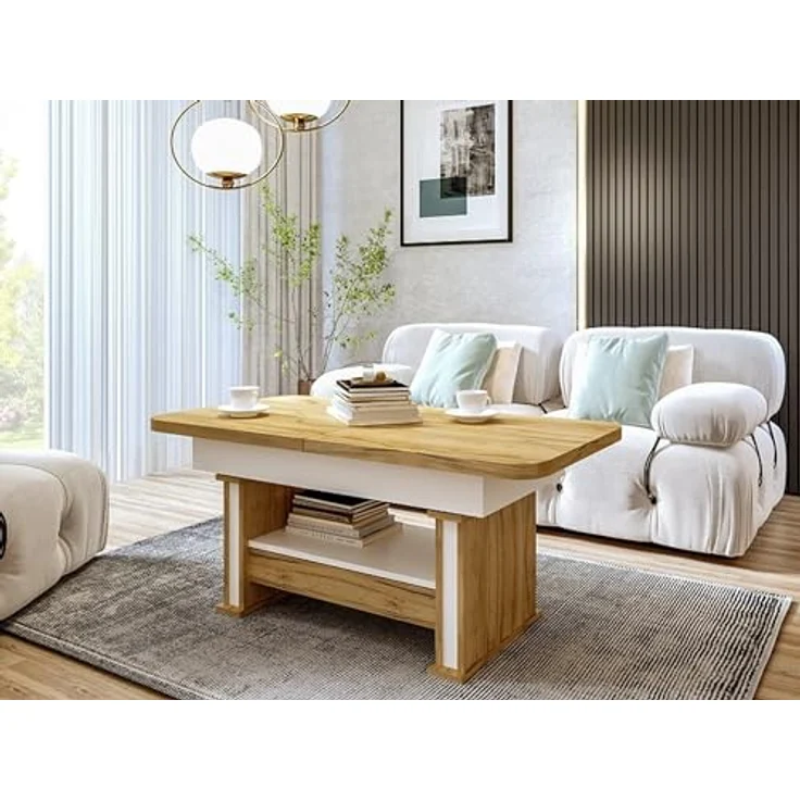 designimpex Couchtisch Design DA-555 Schublade höhenverstellbar ausziehbar Tisch – Bild 10