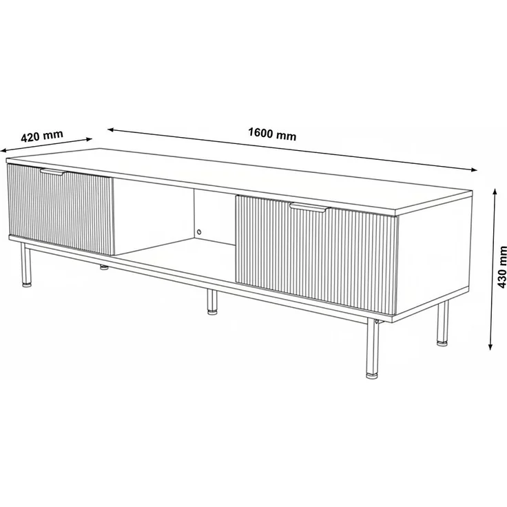 HOME DELUXE TV-Schrank NYLA Weiß - 160 x 43 cm – Bild 7