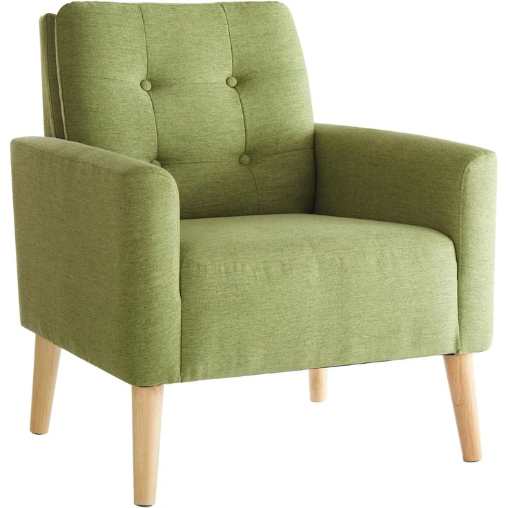 Mondeer Sessel, Sessel ​mit Armlehnen Massivholzbeine Modern Einfach für Schlafzimmer Wohnzimmer Balkon Büro, D72 x W72 x H81 cm, Grün – Bild 1