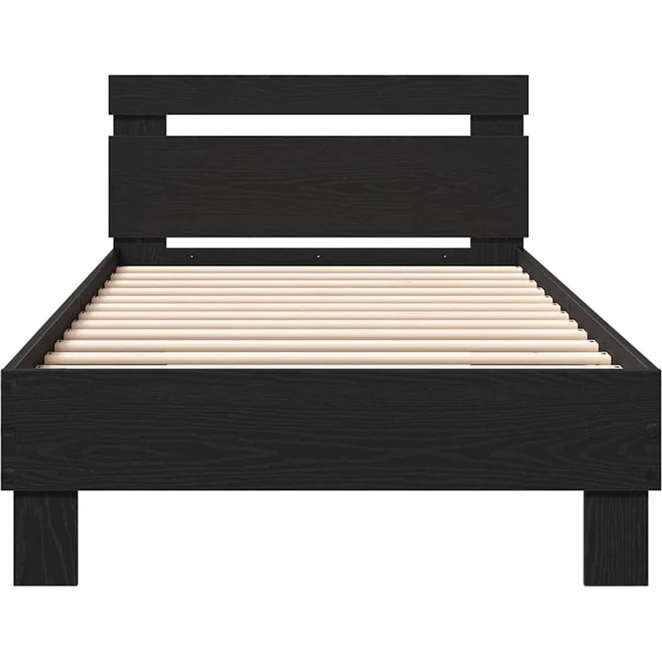 vidaXL Bettrahmen Schwarz Eichen-Optik 203 x 95 x 70 cm Holzwerkstoff 874114 – Bild 5