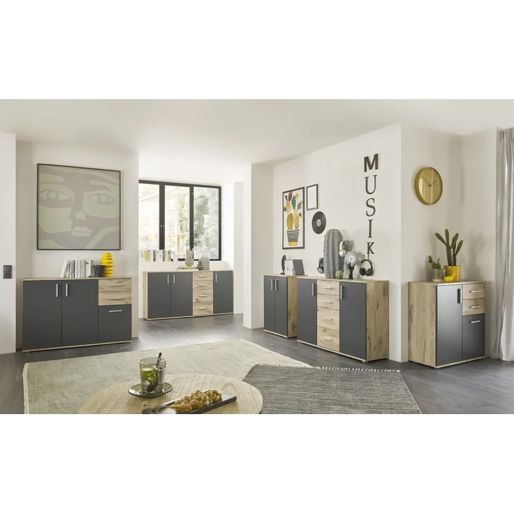 Kommode >BC 1040< in Grau matt - 120x84x35 (BxHxT) – Bild 5