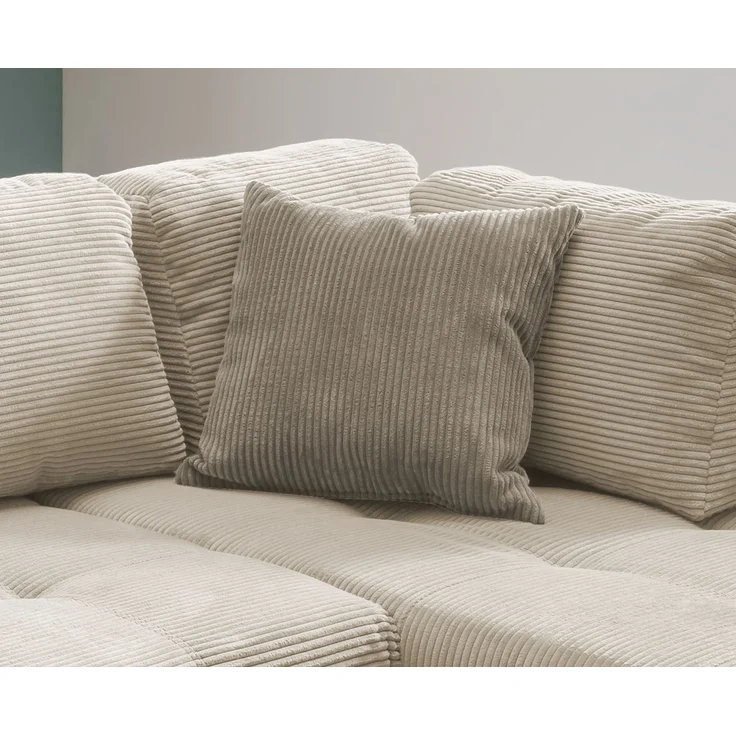 Polsterecke >Allin< Bettfunktion, beige / grau-braun, Cord - 250x66x190cm (BxHxT) – Bild 5