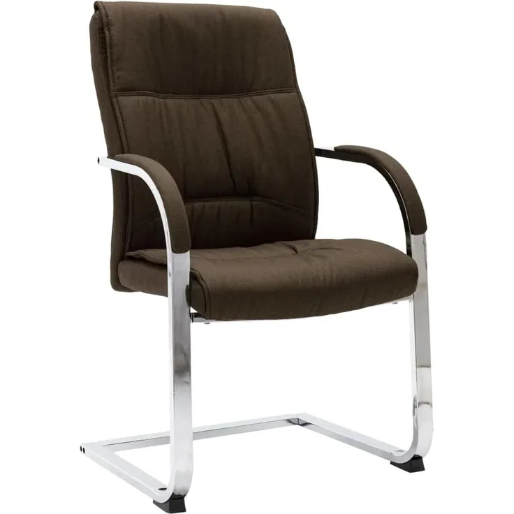 Freischwinger Bürostuhl Braun Stoff [289338]