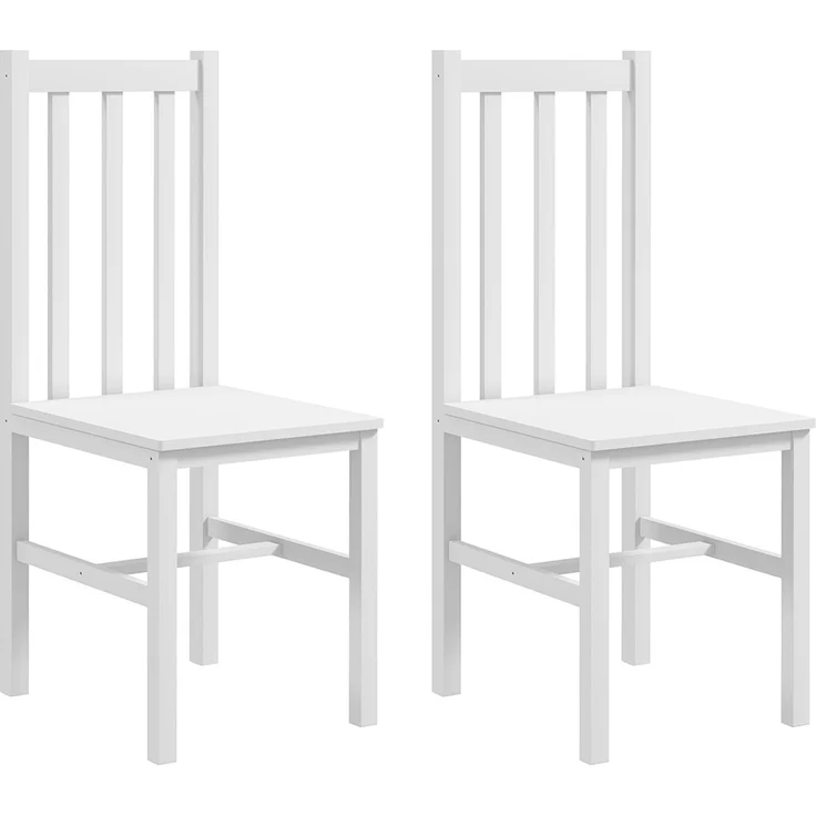 Esszimmerstühle, 2er-Set Küchenstuhl, Essstuhl mit Rückenlehne, Wohnzimmerstuhl, bis 120 kg belastbar, Kiefernholz, Weiß--Weiß--38.5x47.5x99cm--YOUDENOVA – Bild 1