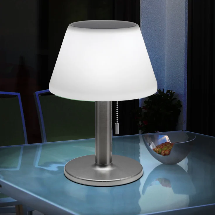 2er Set LED Solar Tischleuchte, Kunststoff, weiß, Höhe 28 cm – Bild 10