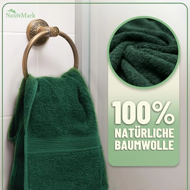GREEN MARK Textilien Frottierset 10-teilig, dunkelgrün – Bild 4