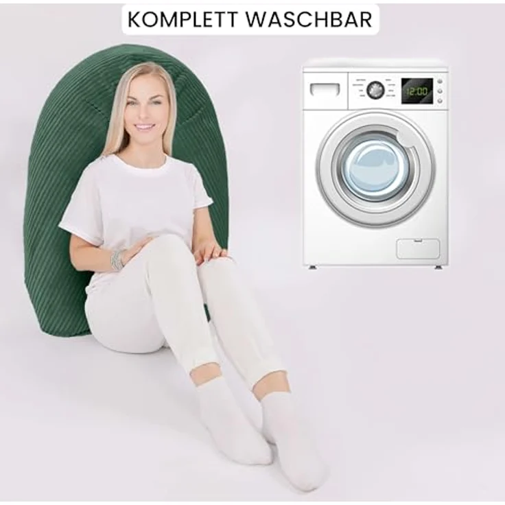 Amilian Stillkissen XXL 170 cm - Schwangerschaftskissen, Seitenschläferkissen, Pregnancy Pillow mit abnehmbarem Bezug, Schlafkissen für Seitenlage, Lagerungskissen für Schwangere & Stillzeit - Stillhilfe – Bild 8