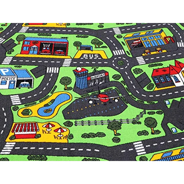 Primaflor-Ideen in Textil Kinderteppich CITY, rechteckig, Höhe: 5 mm, Straßen-Spiel-Teppich, Straßenbreite ca. 9 cm, Kinderzimmer – Bild 3