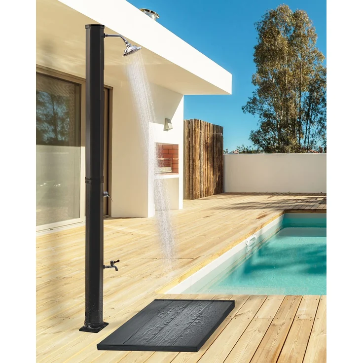 Freistehende solarbetriebene Gartendusche TOPOCALMA Schwarz – Bild 3