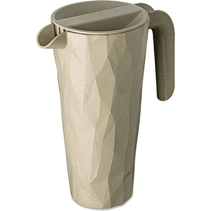 Koziol Superglas Kanne Club Pitcher, Wasserkrug, Karaffe, Kunststoff-Holz-Mix, Nature Desert Sand, 1. 5 L, 7687700