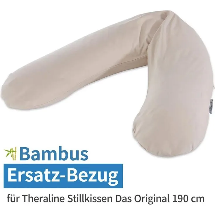 Theraline Stillkissen 4-tlg. Sparset, Original (190 cm) mit 2 Bezügen und Nachfüllpack für individuelle Anpassung