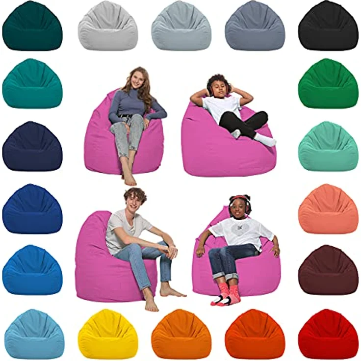 HomeIdeal - Sitzsack XXL Bodenkissen für Erwachsene & Kinder - Geeignet für Gaming oder Entspannen - Indoor wie Outdoor da er Wasserfest ist - mit EPS Perlen, Farbe:Rosa, Größe:XL – Bild 2