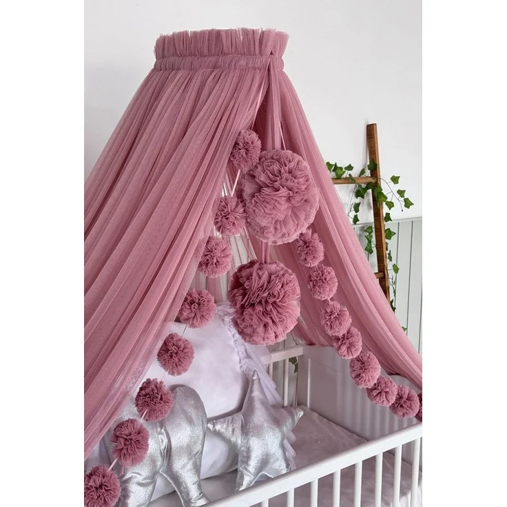 Baby Fancyroom Betthimmel Betthimmel aus 12 Meter Tüll aus 1. Klasse für Kinderbett Gitterbett, Himmel für Babybett Kinderbett – Bild 1