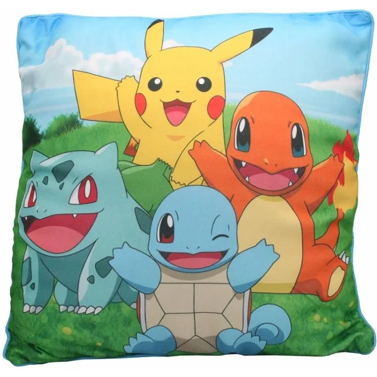 POKÉMON Dekokissen Pikachu, Bisasam, Glumanda & Schiggy Pokemon 40x40 cm Deko-Kissen