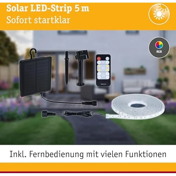 Paulmann 71194 LED Stripe Solar mit Fernbedienung 5m IP44 RGB dimmbar – Bild 3