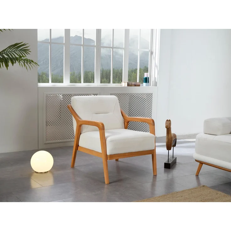 Sitzgruppe/Sofa Set - Wohnzimmergarnitur "Piva" 3+3+1+1-Weiß/Weiß – Bild 6