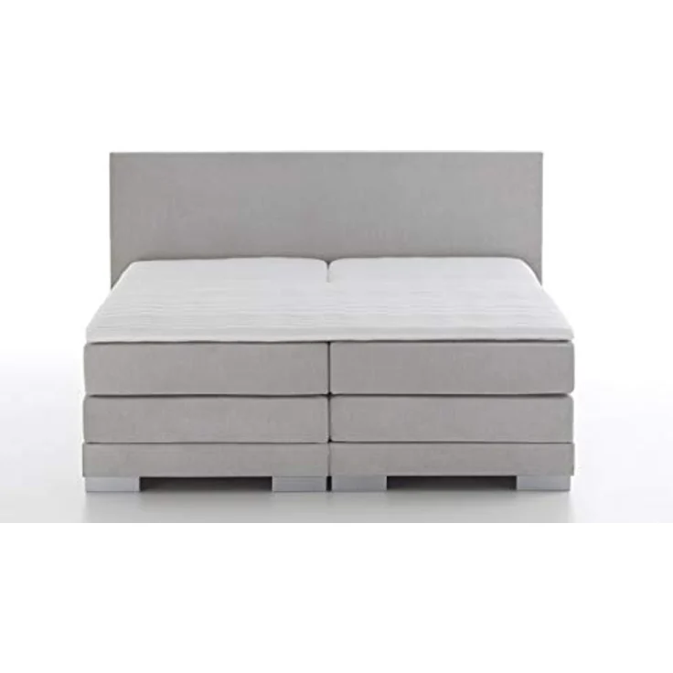 Atlantic Home Collection MONA Boxspringbett mit elektronischer Kopf-und Fußteilverstellung, Härtegrad 3, Hellgrau, 160 x 200 cm – Bild 3