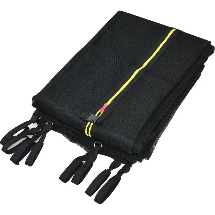 COSTWAY Ø366cm Trampolin Sicherheitsnetz für Gartentrampoline, Ersatznetz innenliegend mit Reißverschluss und Schnallen, 8 Stangen, Netzhöhe 180 cm