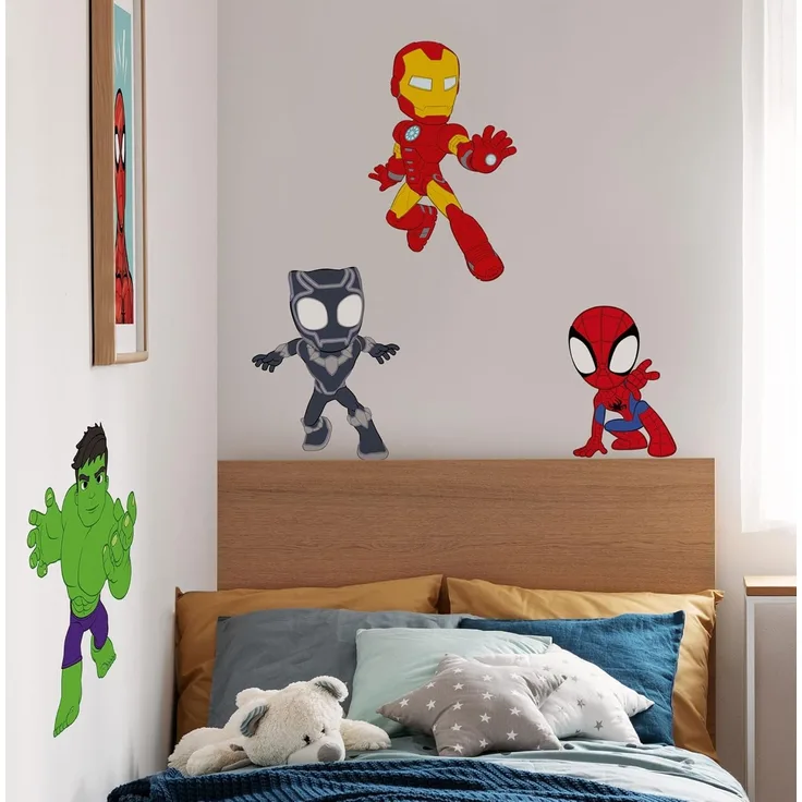 Komar Wandtattoo Spidey and His Amazing Friends Power Group - Größe 50 x 70 cm (4 St), Künstler: Komar, selbstklebend, Wandsticker, Kinderzimmer