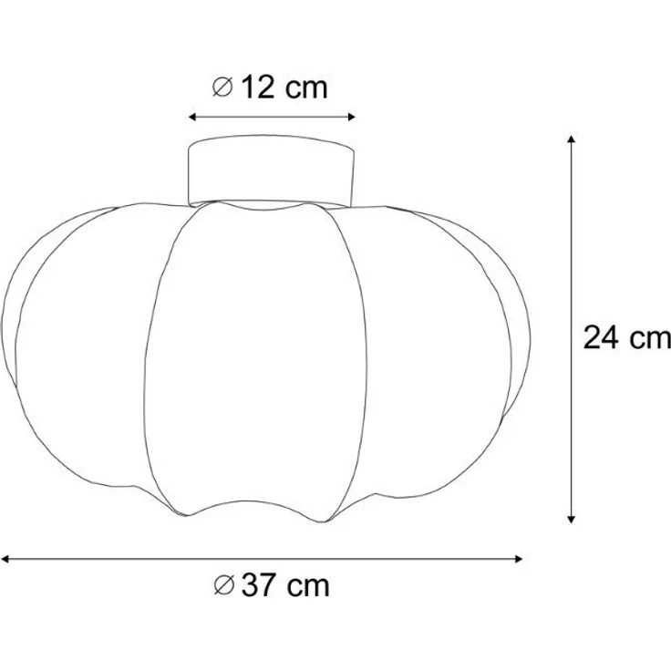 Qazqa Deckenleuchte Plu ayesha, ohne Leuchtmittel, E27, Weiß, Japandi, Textil, 1-flammig – Bild 2