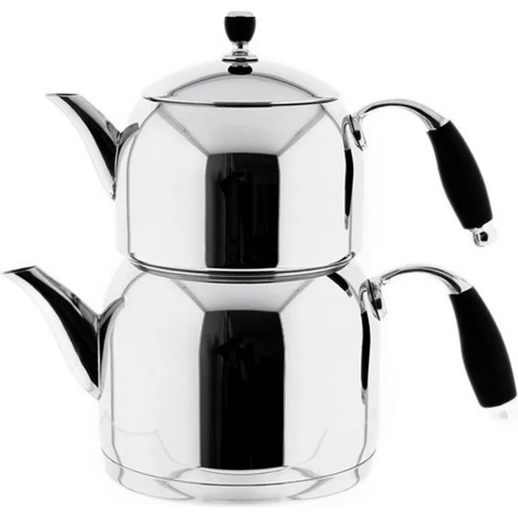 Almina Caydanlik-Teekanne Mona Large aus hochwertigem 18/10-Edelstahl - 1,5L/3L, (1-St), Induktionsgeeignet