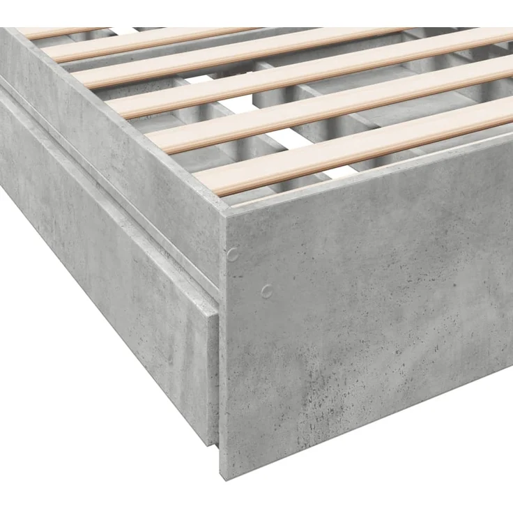vidaXL Bettgestell mit Schubladen Betongrau 100x200 cm Holzwerkstoff 3280674 – Bild 7