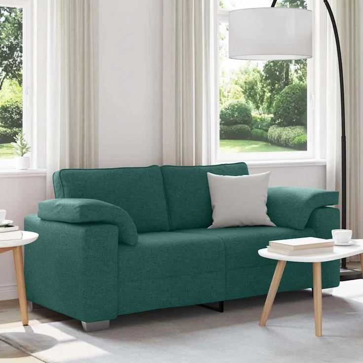 vidaXL Zweisitzer-Sofa Dunkelgrün 180 cm Stoff 4105232 – Bild 1