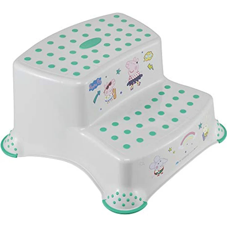 Keeeper Peppa Tritthocker Schemel zweistufig mit anit-rutsch-funktion Soft Grey – Bild 2