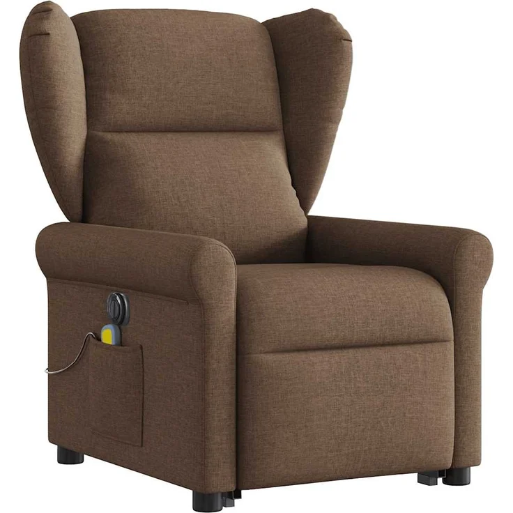 vidaXL Elektrischer Massagesessel mit Aufstehhilfe Braun Stoff 3303408 – Bild 2