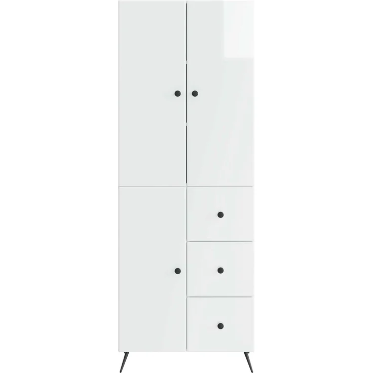 vidaXL Schrankset 2 pcs Hochglanz Weiß Holzwerkstoff 3416902 – Bild 4