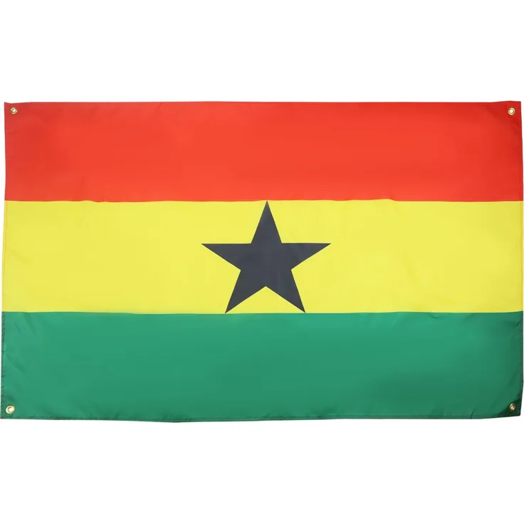 AZ FLAG Ghana-Flagge, 150x90 cm, mit 4 Ösen, Ghanaischer Pavillon für Balkon oder Wand
