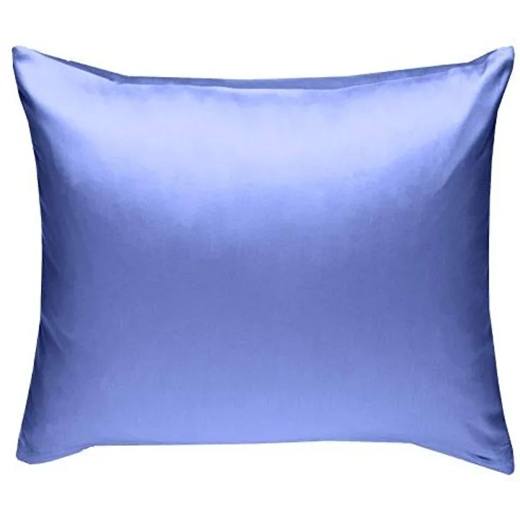 Bettwaesche-mit-Stil Mako-Satin / Baumwollsatin Bettwäsche uni / einfarbig hellblau Kissenbezug 50x50 cm