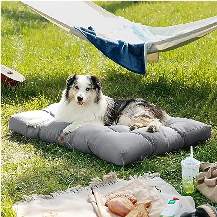 BEDSURE Hundekissen große Hunde waschbar - 111x89 cm hundematratze XXL für große, mittelgroße Hunde Outdoor gepolstert Hundematte grau in 10cm Höhe, groß XL Hundebett für Haustiere – Bild 6