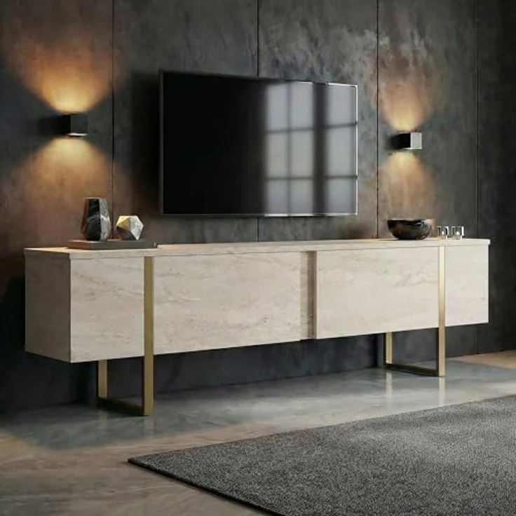 Skye Decor TV-Board Boho Design, modernes Lowboard mit offenen Ablageflächen, Breite: 180 cm, verschiedene Farbvarianten erhältlich – Bild 2