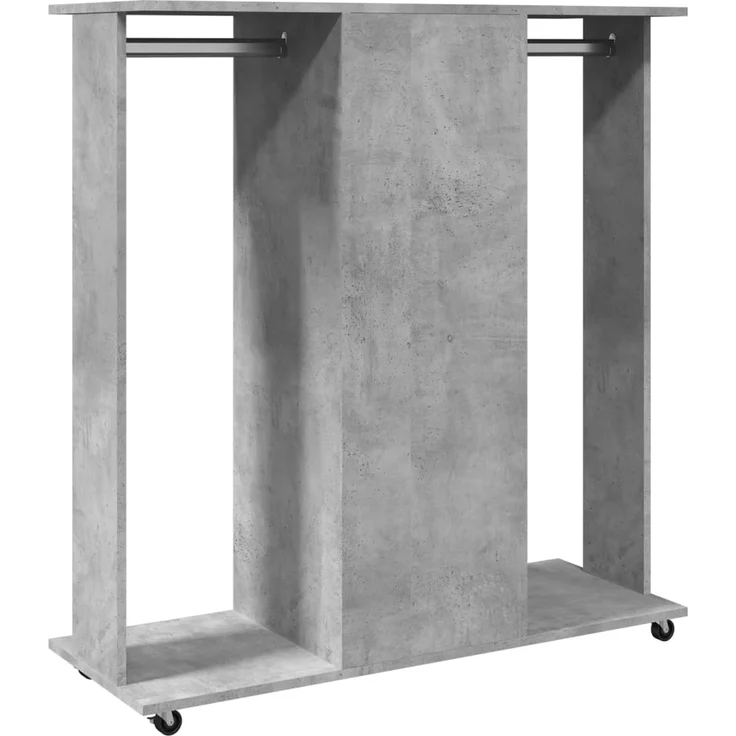 vidaXL Kleiderständer mit Rollen Betongrau 102x38x110 cm Holzwerkstoff 848034 – Bild 5
