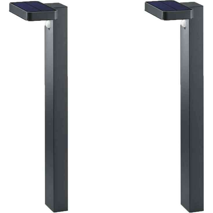 LED Solar Wegeleuchten 2er Set Außenleuchte mit Bewegungsmelder in Anthrazit – Bild 2