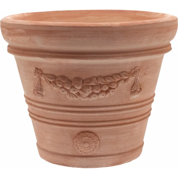 Pflanzgefäß Terrakotta Modell "Doppio Bordo Festonato" 36cm frostfest