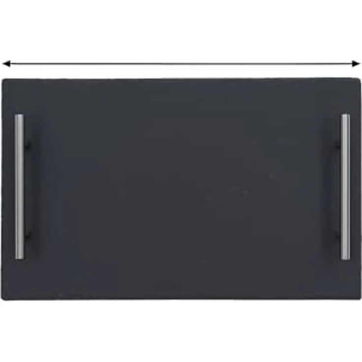 hausleben Servierplatte Schiefer 40x30 cm, (1-tlg), Servierbrett mit Edelstahlgriffen – Bild 4