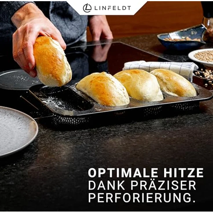 LINFELDT Baguetteblech Premium Baguette / Hot-Dog Backblech mit Antihaftbeschichtung – Bild 5