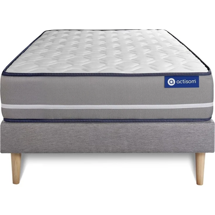 Actilatex pur matratze 90x200cm + Bettgestell mit lattenrost - Dicke : 20cm - Latex und Memory-Schaum - H4 – Bild 1