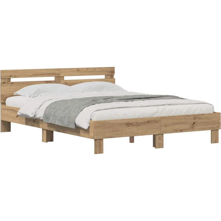 vidaXL Bettrahmen Artisan-Eiche 120 x 200 cm Holzwerkstoff 3417314 – Bild 2