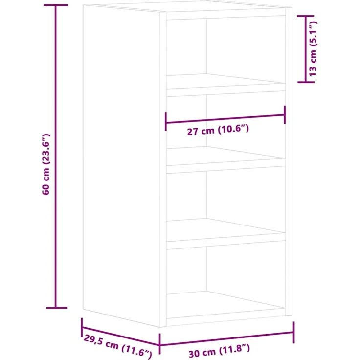 vidaXL Hängeschrank Riga Weiß 30x29,5x60 cm Holzwerkstoff 854166 – Bild 10