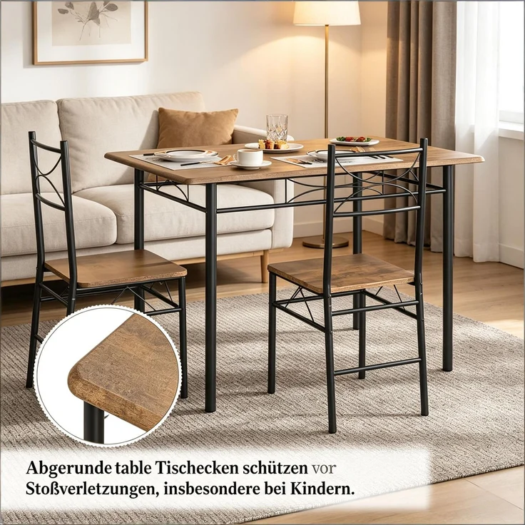 Moderne Essmöbel-Set,Modernes Design Esszimmer-Tisch und Essstühle,Balkon Essmöbel Set,Bistro Essmöbel Set(nur mit Esstisch und die Essstühle) – Bild 5