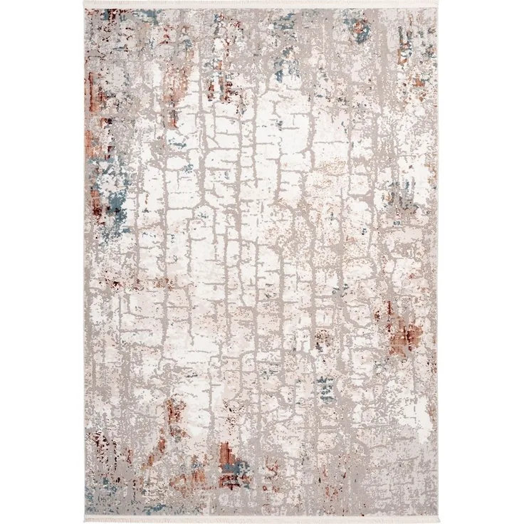 Teppich >Akropolis< in Grau / Lachsrosa, 100% Polyester - 180x120cm (LxB)